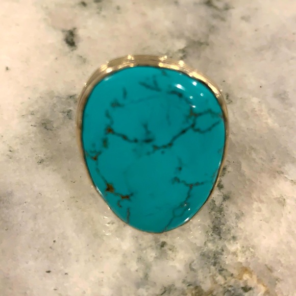 Silpada tumbled turquoise natural ring. - Picture 2 of 8